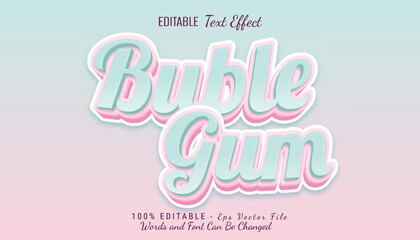 buble gum 3d text effect design