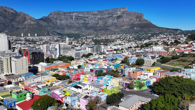 Bo Kaap Skyline At Cape Town In Western Cape South Africa. Town Scenery. Coast Cityscape. Cape Town At Western Cape South Africa. Tourism Travel. Downtown Skyline.