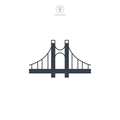 Bridge building icon symbol vector illustration isolated on white background