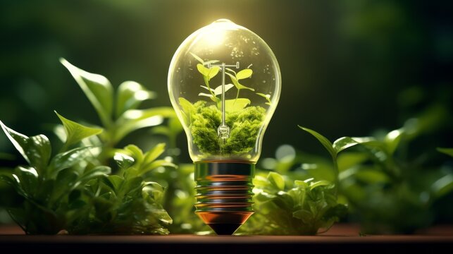 The bulb is located on the inside with leaves forest and the trees are in the light. Neural network ai generated art