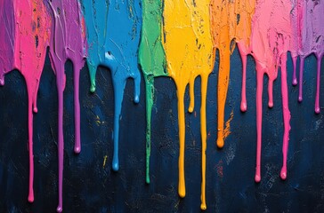 Color drip background with colorful paint drips, creative and artistic design for advertising or branding purposes. 