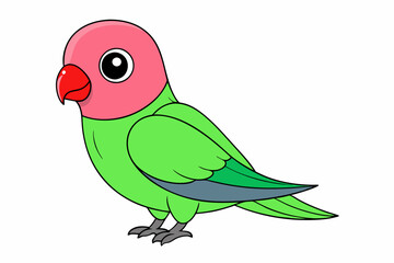 osy-Faced Lovebird Vector Illustration Charming Plumage