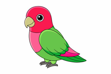 osy-Faced Lovebird Vector Illustration Charming Plumage