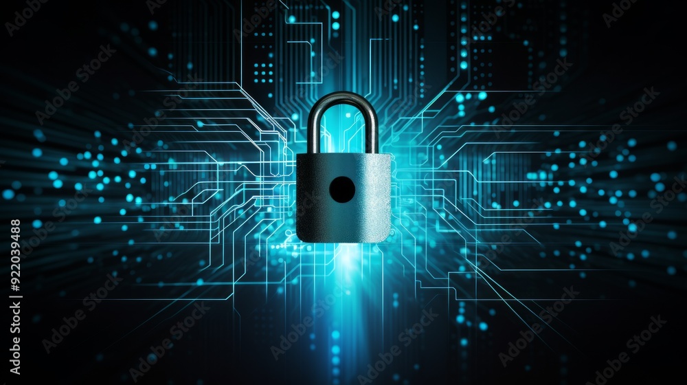 Poster cyber security and online data protection with tacit secured encryption software. neural network ai 