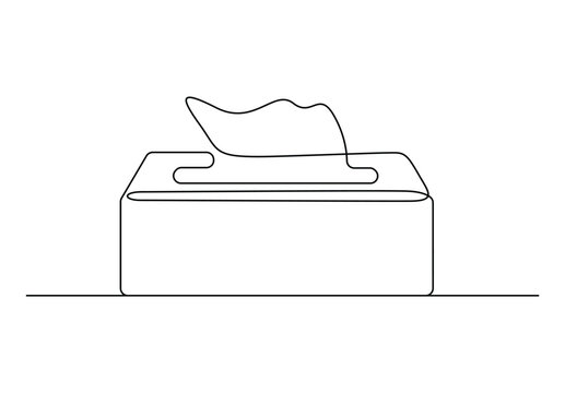 recommend clip art: Tissue box icon. Continuous single line art tissue box vector illustration