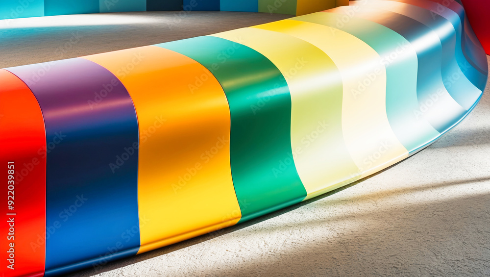 Poster abstract design with gradient colored shapes