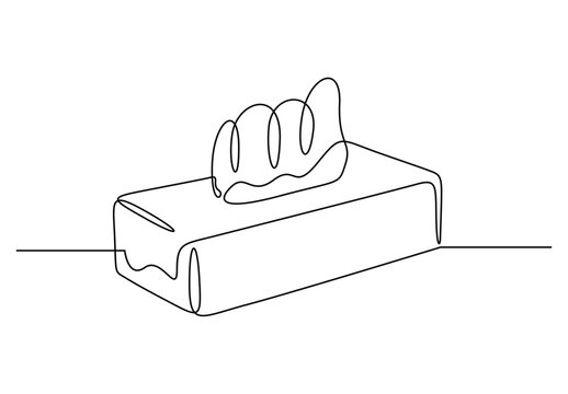 recommend clip art: Tissue box icon. Continuous single line art tissue box vector illustration