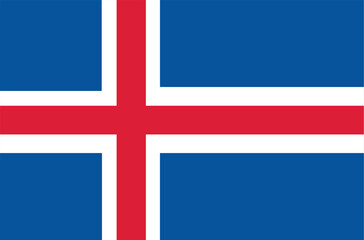 Obraz premium National flag of Iceland. Icelandic flag. Vector illustration.