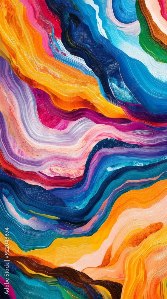 Poster abstract background showing wavy colorful pattern resembling brush strokes