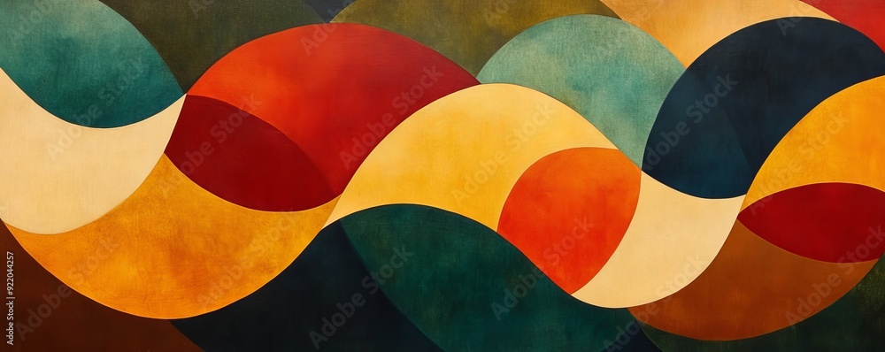 Poster abstract background forming colorful wavy shapes pattern