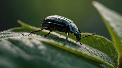 Naklejka premium bug on a leaf