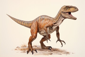 Fototapeta premium Velociraptor dinosour full body dinosaur reptile animal.