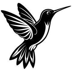 Hummingbird Vector Illustration - SVG, Cricut Files, Cut Files for Silhouette, Clipart & T-Shirt Graphics