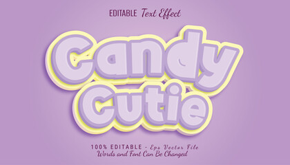 Naklejka premium candy cutie 3d text effect design