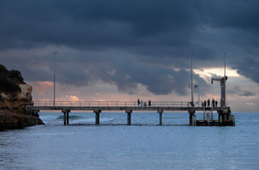 Port Campbell jetty at sunset.