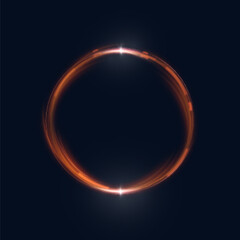 Glowing bright portal-podium. Round teleportation portal with special light effects on transparent background. Vector