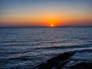 Obraz premium Sunset over the Adriatic Sea of ​​Albania