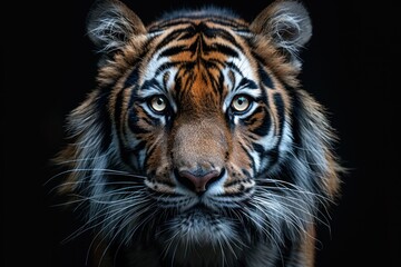 Naklejka premium Close-Up Portrait of a Majestic Tiger