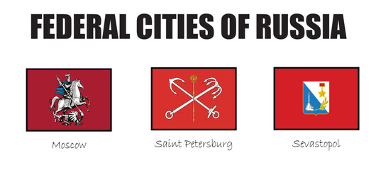 Federal Cities of Russia, flags