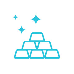 Gold, bars icon. Isolated on white background. From blue icon set