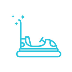 Autodrome lunapark car icon. Isolated on white background. From blue icon set