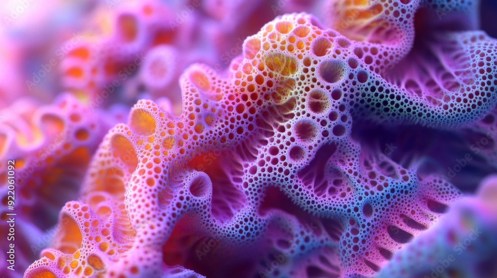 Poster deep learning generated fractal patterns in vibrant colors