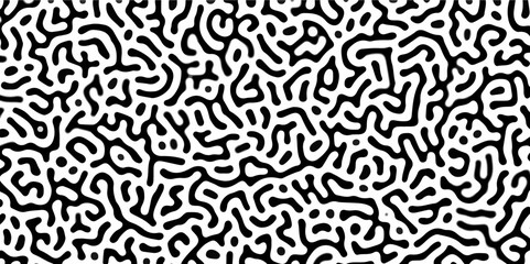 Abstract seamless turing pattern minimal organic geometric white background. black bold line abstract pattern Transparent monochrome striped texture, seamless pattern, modern stylish texture. 