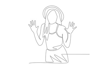 Women who enjoy going on holiday. Holiday travel concept one-line drawing