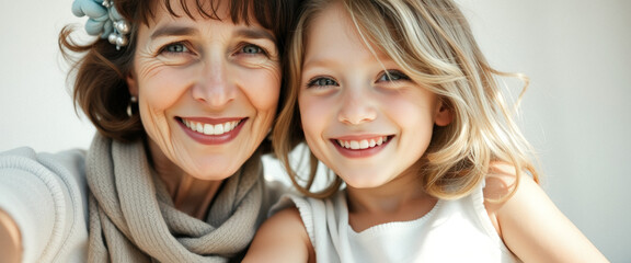 Fototapeta premium Happy Grandmother and Granddaughter