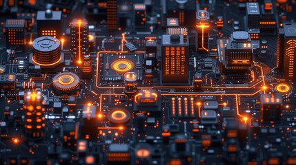 Obraz premium Cryptocurrency Mining theme. Conceptual representation of cryptocurrency mining operations with digital coins and mining rigs