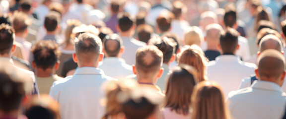 Blurred Crowd of People in the Street