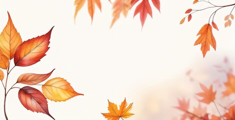 Frame of beautiful colorful autumn leaves.