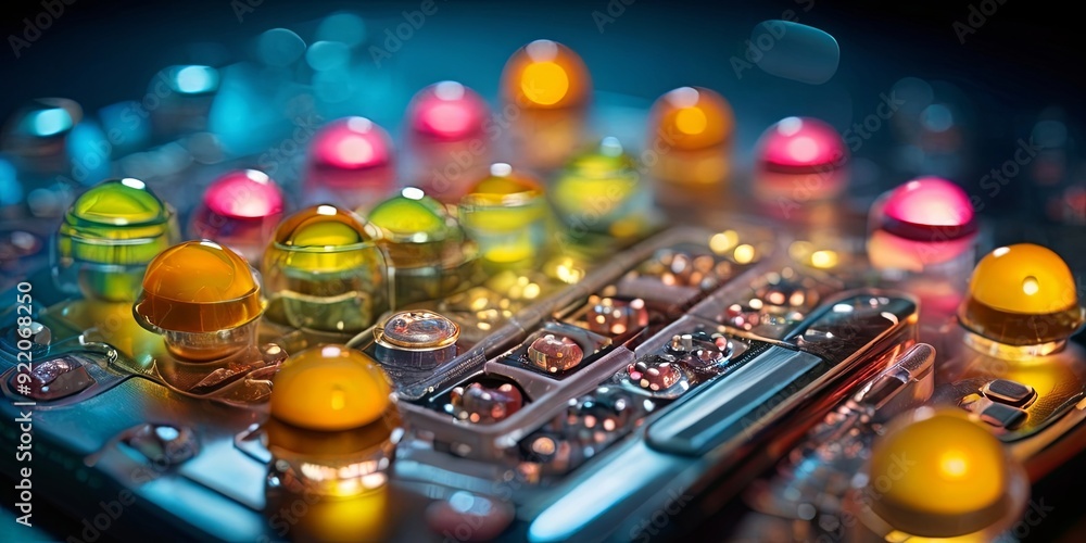 Aufkleber A colorful object with many small, round, shiny objects on it