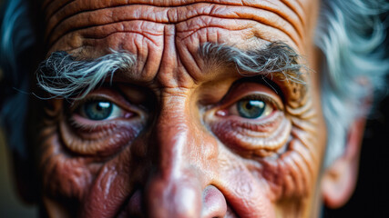 Close-up of a man's face showing age and wisdom