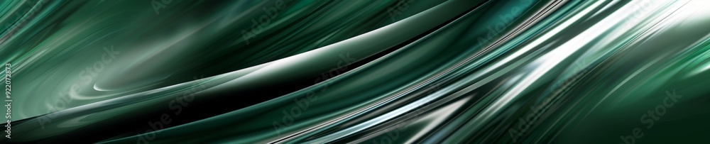 Aufkleber abstract green and white glossy background with diagonal lines and curves.