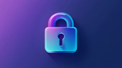 A blue and purple lock with a keyhole