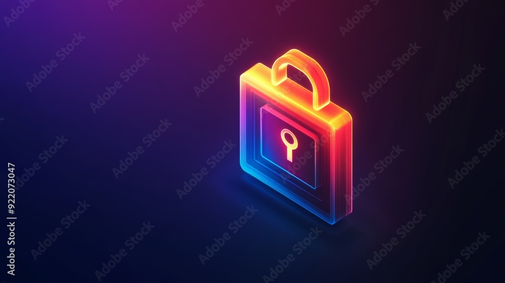 Poster a colorful lock with a key on it