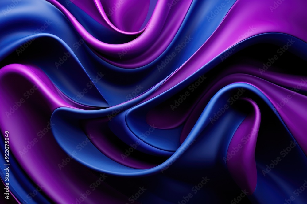 Sticker abstract sculpture purple smooth curve.