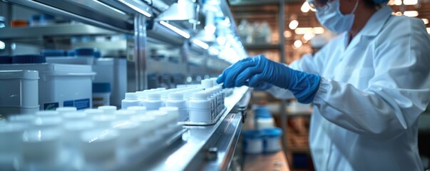 Focused scientist conducting research in modern laboratory environment