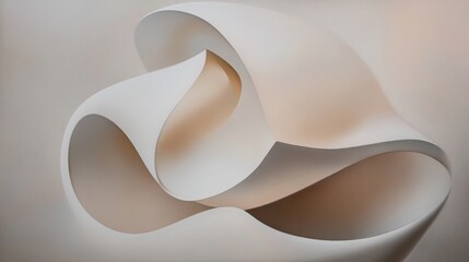 Fototapeta premium A white paper with a wave shape on it