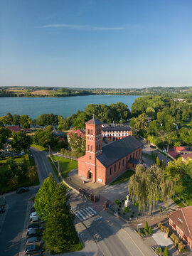 Kaszuby Lake District panorama of the city of Chmielno - Radun Lake
