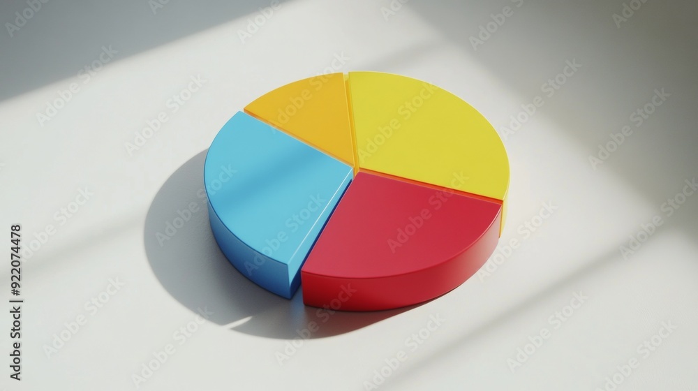 Poster a pie chart is shown with four different colored sections