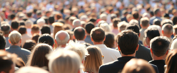 Back of a crowd of people