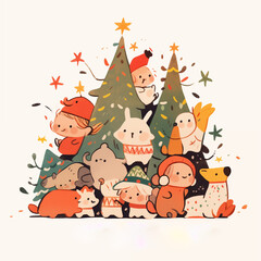 Obraz premium children in the forest