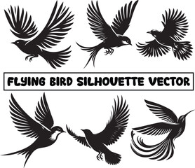 Flying bird silhouette vector, Minimalist bird silhouette, Bird silhouette vector, Bird flying vector, Bird silhouette clip art