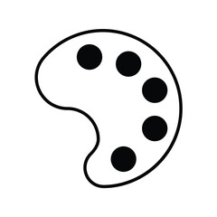 painting palette glyph icon with white background vector stock illustration