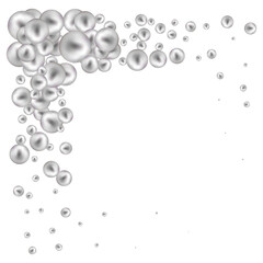 Silver balls. Decor elements. Frame. Eps 10