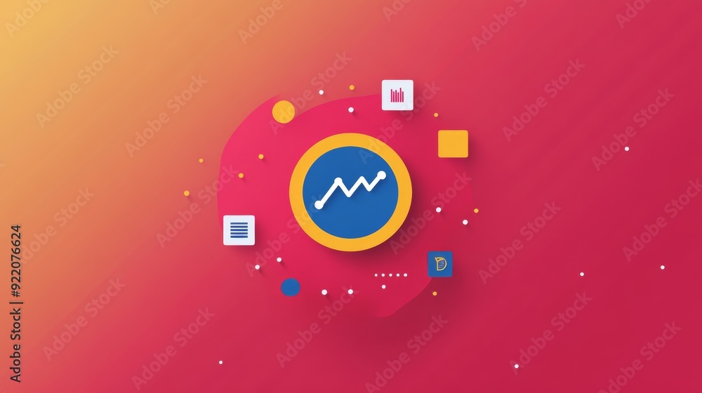 Poster a colorful background with a blue circle with a line through it