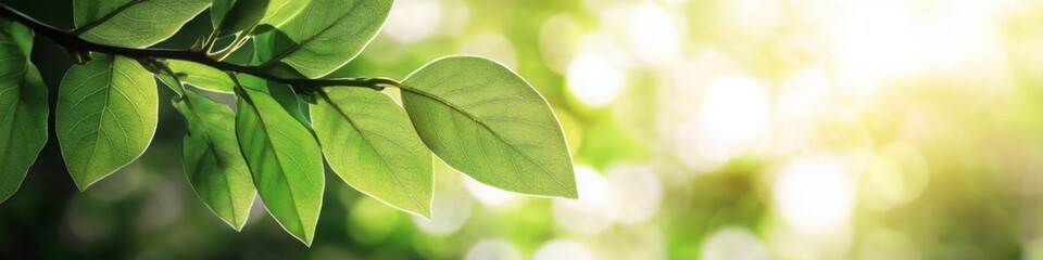 Close up green leaf on blurred nature background 