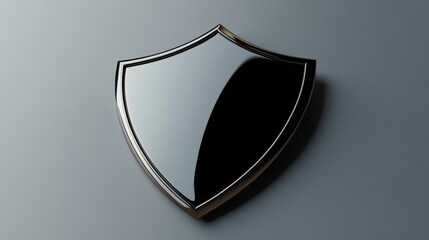 A black shield with a shiny surface